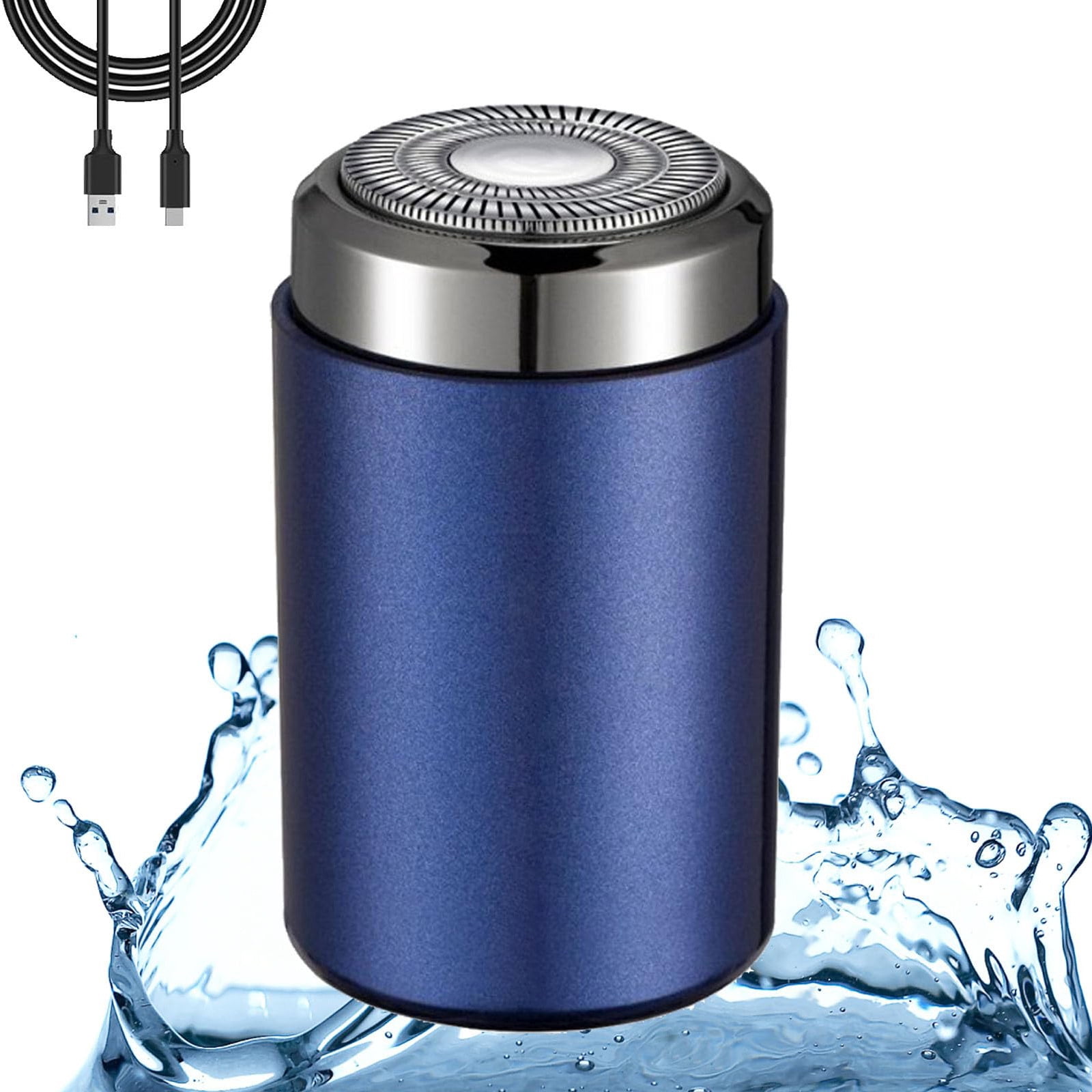Mini Rasoir Rechargeable USB-C / Rasoir Électrique Portable Humide et Sec IPX7 Étanche / Lames à Double Anneau en Acier Inoxydable / Faible Bruit / pour Visage Corps Poitrine Jambes / Format Voyage
