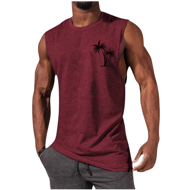 EGNMCR Débardeurs Homme Homme Décontracté Mode Chandail Sans Manches Col Rond Débardeur de Sport