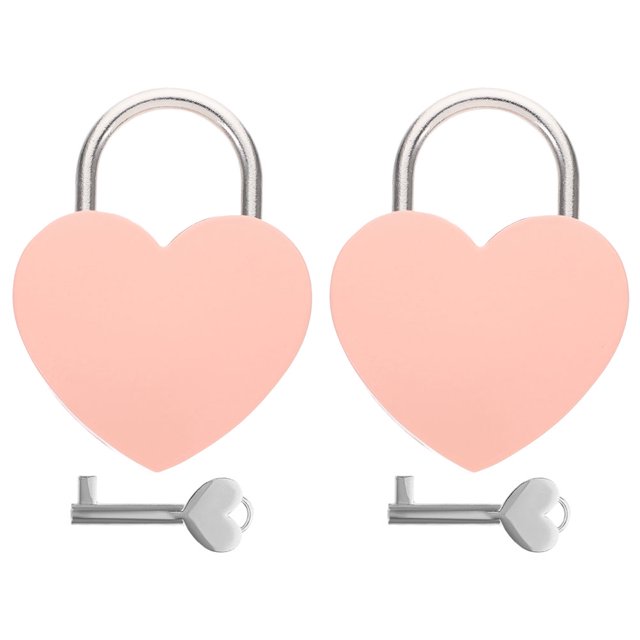 Shisuyan 2 Sets Love Locks Suitcase Padlocks Heart Shaped Luggage Padlock for Decor