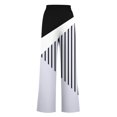 thumbnail image 3 of Pants for Women, Womens Fashionable Striped Printed Drawstring Wide Leg Pants, 3 of 4