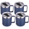thumbnail image 1 of Volhoply Tasse à Café en Acier Inoxydable Isolée 14oz avec Couvercle en Vrac, Lot de 4, Tasse à Café de Voyage à Double Paroi sous Vide avec Poignée, Gobelets en Métal Réutilisables, Tasses de Camping Gardent au Chaud, Cadeaux de Noël (Marine, 4), 1 of 4