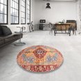 thumbnail image 3 of Ahgly Company Indoor Round Abstract Brown Persian Area Rugs, 4' Round, 3 of 6
