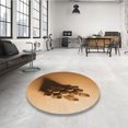 thumbnail image 4 of Ahgly Company Tapis d'Intérieur Lavable en Machine Carré Orange Transitionnel, 8 Pieds Carré, 4 of 7