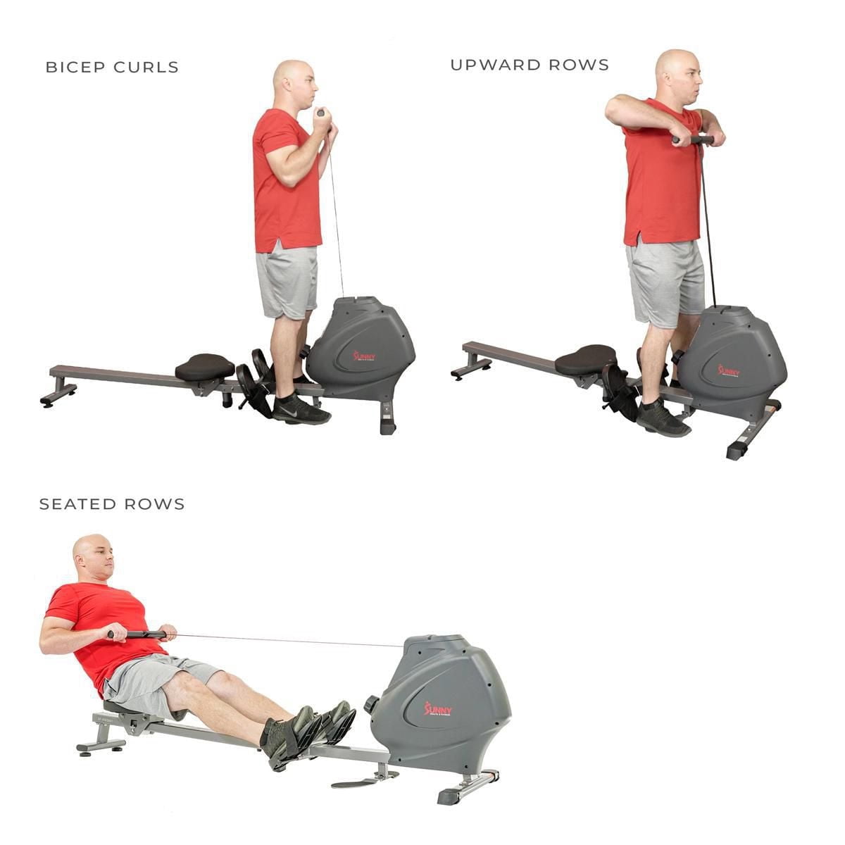 Sunny Health & Fitness Rameur magnétique SPM multifonction - SF-RW5941