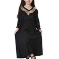 thumbnail image 2 of XZNGL Long Sleeve Dress for Girls Muslim Long Dress Medium Big Girls Long Sleeve V Neck Colorblock Dress Girls Long Sleeve Dress Girls Long Dress V Neck Dress, 2 of 7