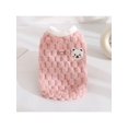 thumbnail image 1 of 1pc Double-sided Coral Fleece Material Hexagon Pattern Bear Embroidery Front Open Vest With Back Metal Buckle For Traction, Warm Pet Clothes Suitable, 1 of 1