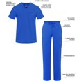 thumbnail image 3 of Adar Addition Go-Everyday Scrub Set for Men - Stylish Scrub Top & Cargo Scrub Pants - A9800 - Royal Blue - M, 3 of 7