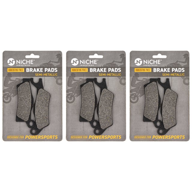 Niche Left Brake Pad Set for Can-Am Outlander 650 Semi-Metallic ATV 3 Pack 519-KPA2260D