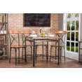 thumbnail image 2 of Baxton Studio Broxburn Light Brown Wood & Metal 5-Piece Pub Set, 2 of 2