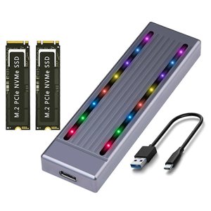 NVMe Hard Drive Enclosure SSD Cool RGB Light Hard Drive Enclosure A