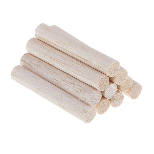 10x Bâtons Ronds en Bois de Balsa Non Fini, Goujon, Tige de Modèle pour Bricolages pour Enfants - Naturel, 50 mm