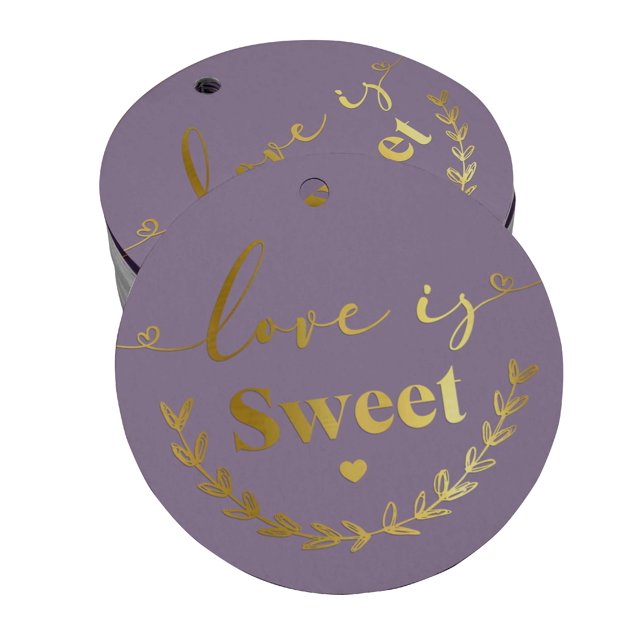 Inkdotpot 100 Pack Real Gold Foil Paper Tag Love Is Sweet Wedding Favor Hang Tag