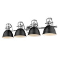 thumbnail image 2 of Duncan CH 4 Light Bath Vanity, Chrome with Matte Black Shades, 2 of 3