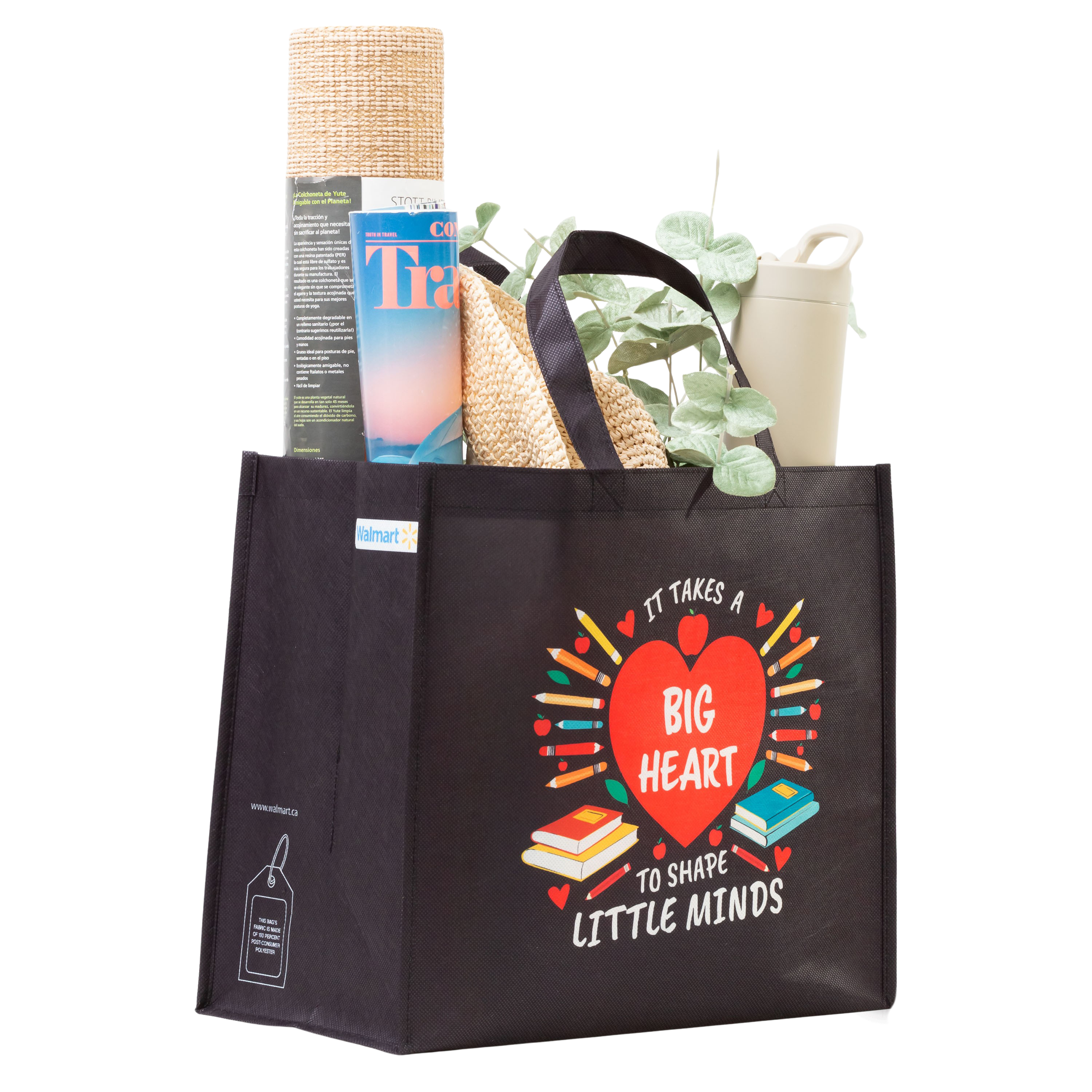 Sac d’épicerie réutilisable avec porte-bouteille, Sac réutilisable pour les courses, Sac de Courses Polyvalent Design pour enseignant