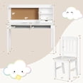 thumbnail image 3 of Giantex Kids Desk and Chair Set, Children Study Writing Desk w/Chair, Student Wooden Computer Workstation, White, 3 of 8