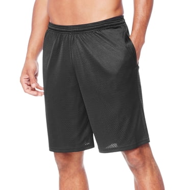 Hanes Mens Sport Mesh Pocket Shorts, L, Ebony