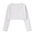 thumbnail image 4 of Boléro Ouvert pour Filles Enfants Manches Longues Court Cardigan Élégant Chandail Tricoté Cardigan pour Enfants, 4 of 7