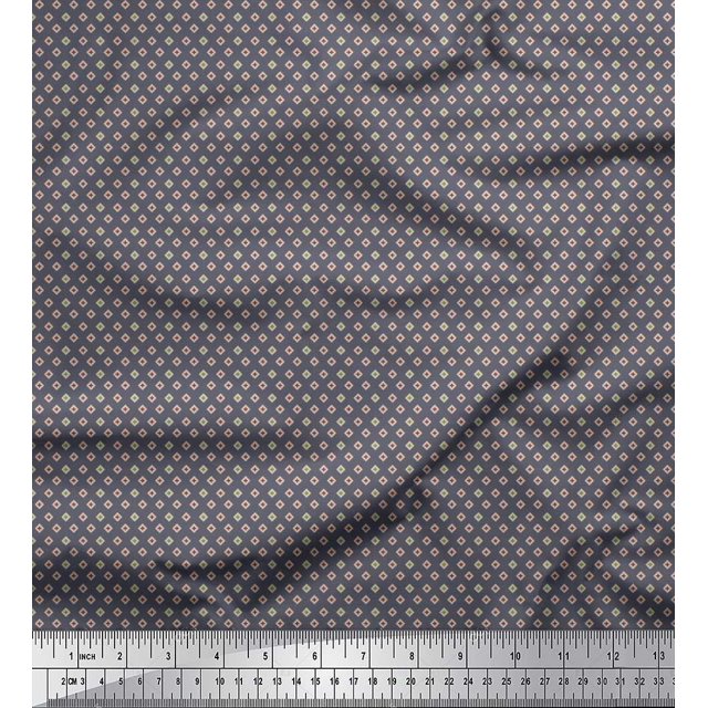Soimoi Cotton Duck Fabric Plus Sign Small Printed Fabric 1 Yard 42 Inch Wide