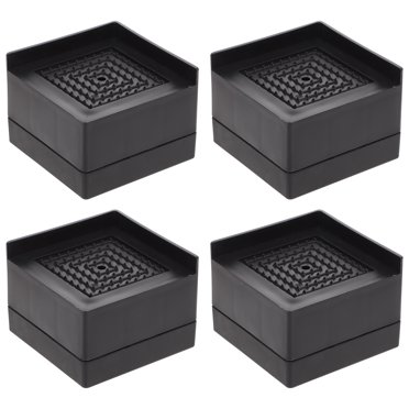 Shisuyan 4Pcs Heavy Duty Bed Risers Furniture Frame Lifts Couch Heightening Pads (Black)