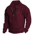 thumbnail image 1 of FAIWAD Men's Sweatshirt Long Sleeve Drop Shoulder Casual Sweatshirt Half Zip Plus Size Pullover Tops, 1 of 3
