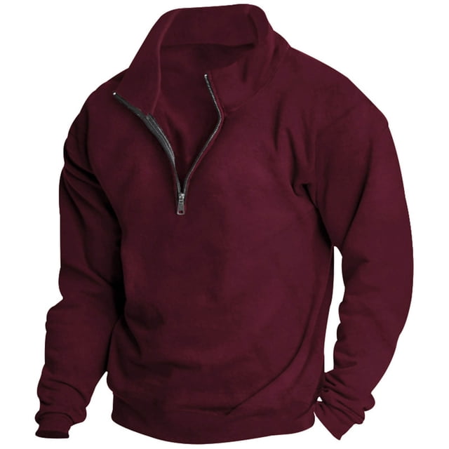 FAIWAD Men's Sweatshirt Long Sleeve Drop Shoulder Casual Sweatshirt Half Zip Plus Size Pullover Tops