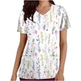 thumbnail image 1 of Pisexur Womens Scrub Tops Boasting Colorful Floral Prints Along With Short Sleeve Scrub Tops Suitable for Nursing Uniforms With Convenient Pockets, 1 of 4