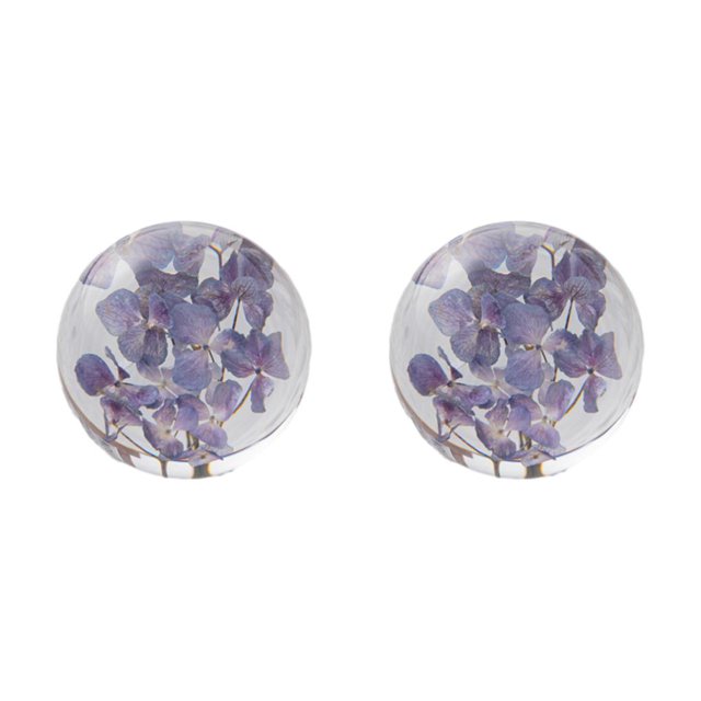 VONKY Resin Crystal Ball Enhancing Energy In Space Easily Portable Flower Crystal Ball Hydrangea purple 8cm 2Set
