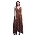 thumbnail image 1 of Bimba Robe Longue Maxi d'Été à Imprimé Floral pour Femme, Col en V, Tenue de Villégiature pour les Vacances - X-Grand, 1 of 4