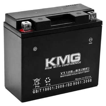 KMG Batterie Compatible avec Yamaha 650 XVS650 V-Star All 1998-2011 YT12B-BS Étanche Sans Entretien Batterie Haute Performance 12V SMF Remplacement OEM Motocyclette Sports Motorisés VTT Trottinette Motoneige