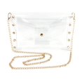 thumbnail image 2 of PVC Transparent Shopping Bag Fashion Rivets Commute Bag Chain Travel Small Purse, 2 of 10
