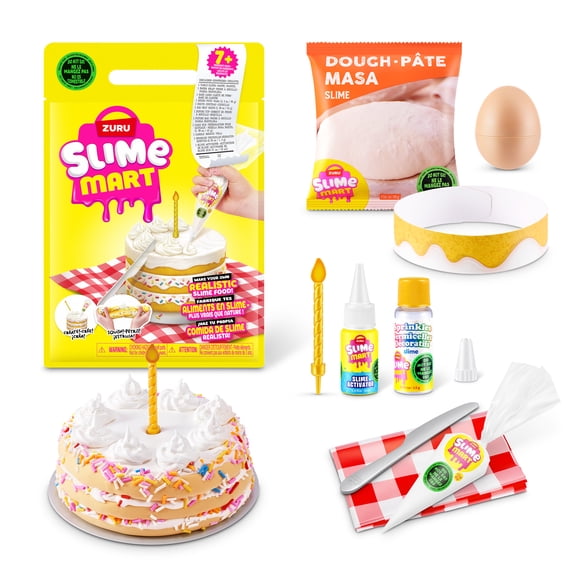 Slime Mart Shopping Bag Birthday Cake by ZURU - Play Food Themed DIY Slime Kit for Kids Ages 6+