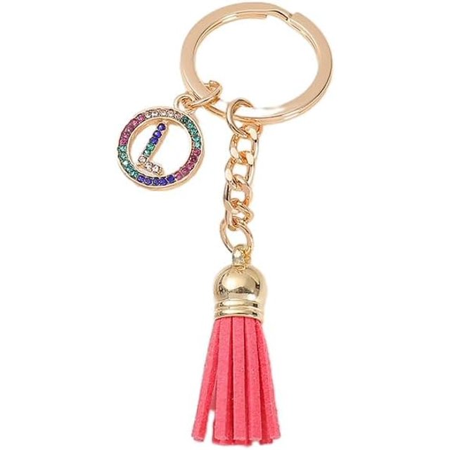 26 Letters A-Z Decorative Alphabet Initial Charm Keychain for Women Girls Men Teenager Gift