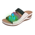 thumbnail image 4 of LSLJS Women's Ladies Platform Colorblock Casual Roman Slippers Wedge Corrective Sandals, Women's Slippers, 4 of 7