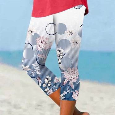 Lroveb Capri Leggings for Women Capri Workout Yoga Leggings Leggings Womens Summer Casual Sports Pants Tight Cropped White