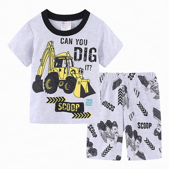 gdxvjhbj Kids Pjs Boys Toddler Boys Clothes Kids Cotton Clothes Fun Cool Summer Short Wear 4T 5T (Light Gray,4-5 Years)