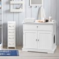 thumbnail image 4 of Gymax Wooden Cat Litter Box Enclosure w/ Drawer Side Table Furniture White, 4 of 9