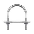 thumbnail image 1 of Unique Bargains Rond U-Bolts 2 Ensembles 53mm (2,09 ') Largeur Intérieure 78mm Longueur M8 304 Acier Inoxydable avec Rondelles d'Écrous et Plaques, 1 of 5