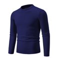 thumbnail image 1 of Besolor Mens Sweaters Casual Round Neck Long Sleeve Pullover Blouse Plus Size Solid Color Knitted Thermal Basic Tops, 1 of 2