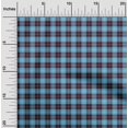 thumbnail image 2 of oneOone Georgette Viscose Medium Blue Fabric Check Craft Projects Decor Fabric Printed By The Yard 42 Inch Wide, 2 of 4