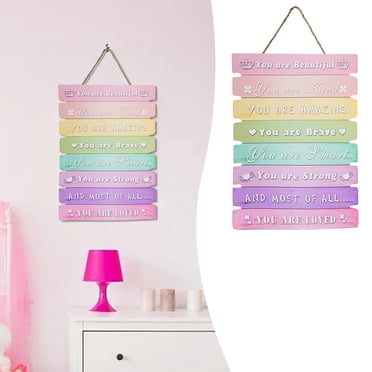 Teen Girl Room Aesthetics Rainbow Inspirational Kids Bedroom Wall Art Cute Room Pink Baby Little Girl Toddler Room Sign Kindergarten Dorm