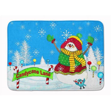Carolines Treasures PJC1075RUG Tapis en Mousse à Mémoire de Forme Lavable en Machine Candy Cane Lane Snowman
