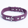 thumbnail image 1 of ROTTERDAM BONES Leather Dog Collar Single- Row Bones, 1 of 3