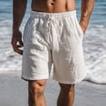 thumbnail image 1 of EOYWHK Men's Linen Shorts Elastic Waist Lounge Shorts Casual Solid Color Sleep Shorts with Drawstring Pockets, 1 of 6