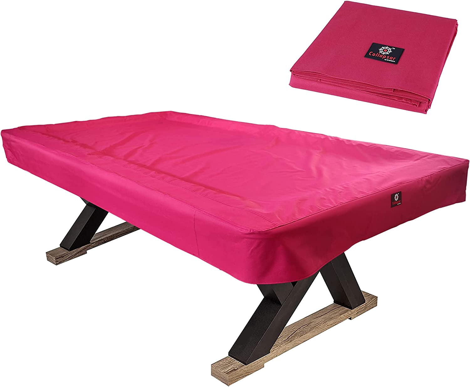 GFDYREE 7/8/9FT Heavy Duty 600D Polyester Canvas Billiard Pool Table Cover(7 Colors Available) (Wine Red, 8-Foot)