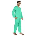 thumbnail image 2 of Inkmeso Ensemble de Pyjama Classique Uni en Coton, Pyjama Boutonné pour Hommes, 2 Pcs, Tenue de Nuit, 2 of 7