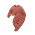 thumbnail image 1 of Xingqing 2 Pcs Chandail Tricoté à Manches Longues pour Bébé Fille Garçon, Chandail Molletonné, Hauts, Pantalons, Vêtements d'Automne Hiver, 1 of 7