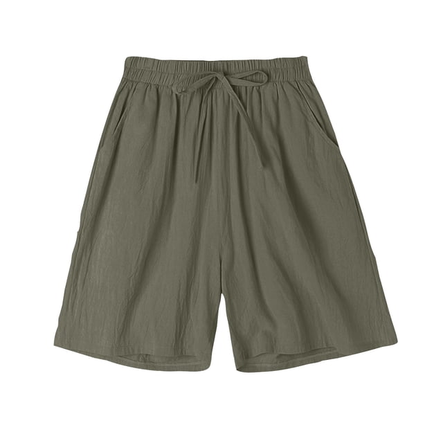 Tranfacy Shorts pour Femmes, Shorts d'Été pour Femmes, Pantalon Court en Imitation Imprimée et Lin pour Femmes