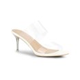 thumbnail image 1 of BLISSFUL STEP Sandales à Talons Aiguilles Transparentes pour Femmes à Bout Ouvert à Enfiler Blanches 7, 1 of 7