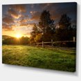 thumbnail image 2 of Fenced Ranch at Sunrise - Landscape Canvas Art Print, 2 of 3
