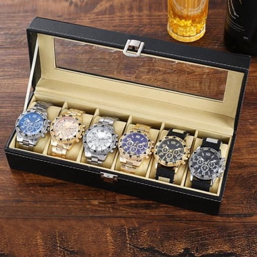 Weerihhol 6 Pcs Men's Watches Steel Band Fashion Party Fashion Men's Watch,Men's Watches Set,Multi Styles for Men Birthday Wedding Father's Day